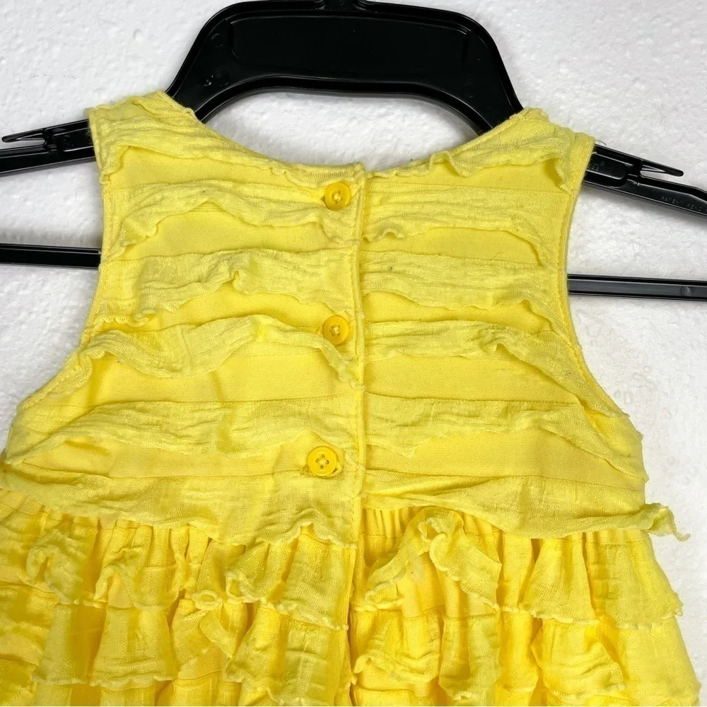 Baby Gap 3-6 month yellow tiered ruffle dress